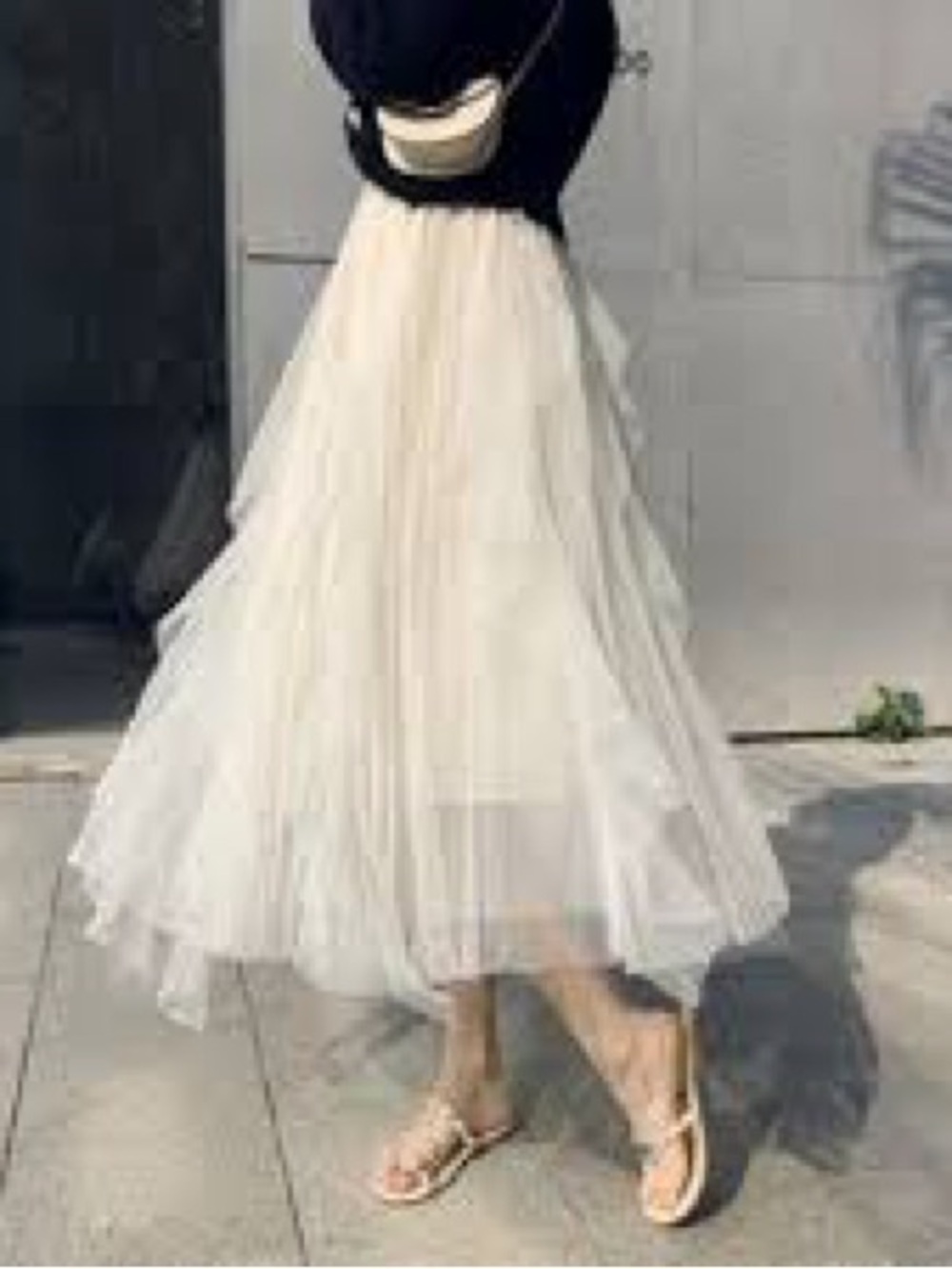 Tiered Mesh and Tulle Skirt